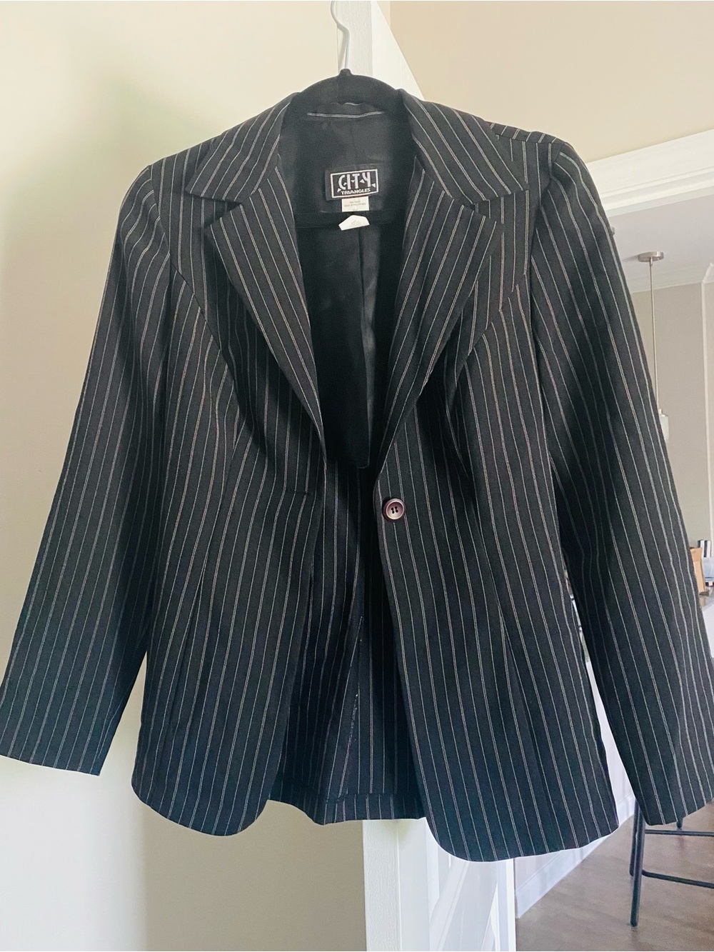 City Triangles Black Pinstripe Blazer